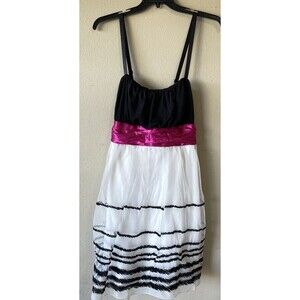 plus size dress 2x Trixxi black white pink stripe tank spaghetti strap (1-15/51)